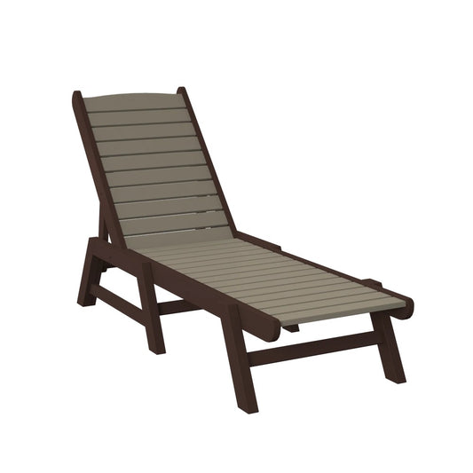Polybird - Chaise Lounge Weatherwood And Tudor Brown - P70-WW-TB view 1