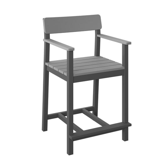 Polybird - Club Dining Chair "Counter Height" Light Gray And Charcoal - P95-C-LG-CH view 1