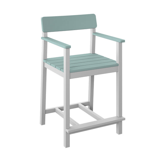 Polybird - Club Dining Chair "Counter Height" Sage And White - P95-C-SG-WT view 1