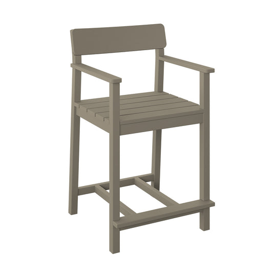 Polybird - Club Dining Chair "Counter Height" Weatherwood - P95-C-WW view 1