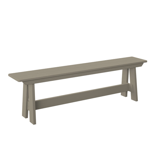 Polybird - Dining Bench Weatherwood - P14-R-WW view 1