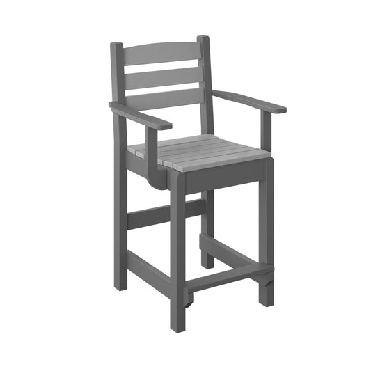 Polybird - Dining Captain Chair "Counter Height" Light Gray And Charcoal - P11-C-LG-CH view 1