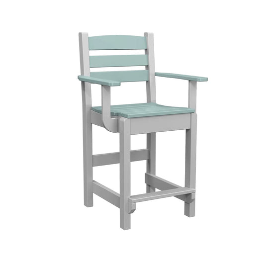 Polybird - Dining Captain Chair "Counter Height" Sage And White - P11-C-SG-WT view 1