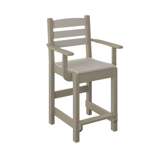 Polybird - Dining Captain Chair "Counter Height" Sand And Weatherwood - P11-C-SN-WW view 1
