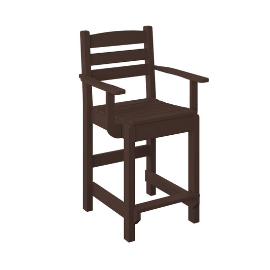 Polybird - Dining Captain Chair "Counter Height" Tudor Brown - P11-C-TB view 1
