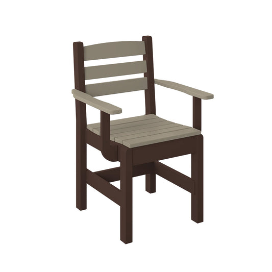 Polybird - Dining Captain Chair Weatherwood And Tudor Brown - P11-R-WW-TB view 1