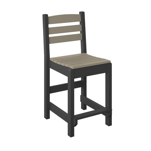 Polybird - Dining Side Chair "Counter Height" Weatherwood And Black - P10-C-WW-BK view 1