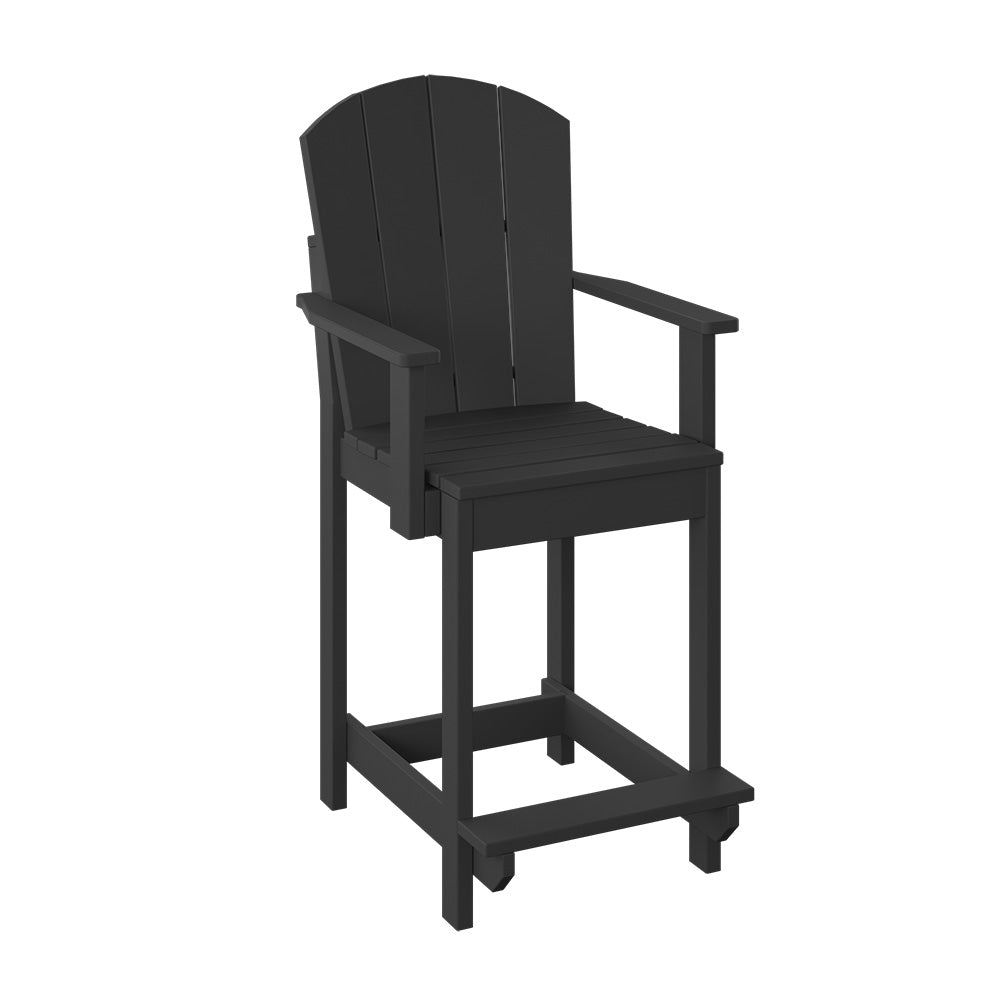 Polybird - Fanback Dining Chair "Counter Height" Black - P8-C-BK view 1