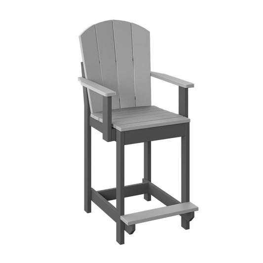 Polybird - Fanback Dining Chair "Counter Height" Light Gray And Charcoal - P8-C-LG-CH view 1