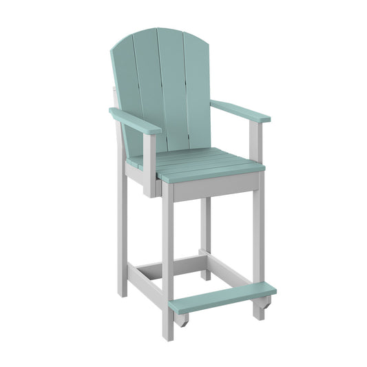 Polybird - Fanback Dining Chair "Counter Height" Sage And White - P8-C-SG-WT view 1