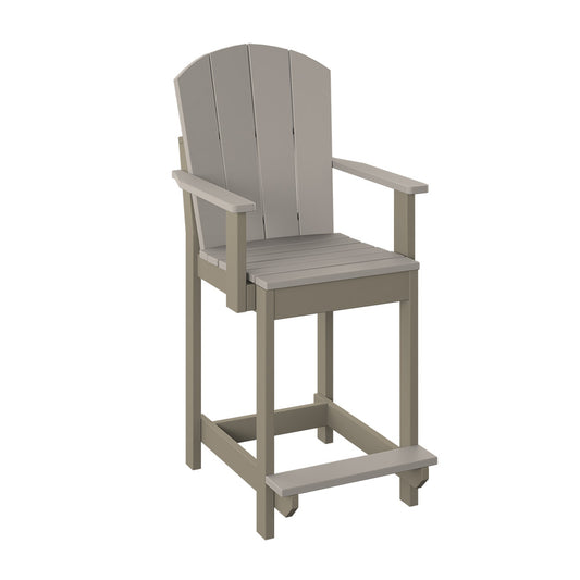 Polybird - Fanback Dining Chair "Counter Height" Sand And Weatherwood - P8-C-SN-WW view 1
