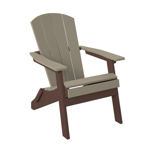 Polybird - Folding Adirondack Chair Weatherwood And Tudor Brown - P3-WW-TB view 1