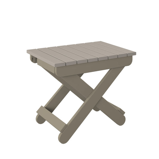 Polybird - Folding End Table Sand And Weatherwood - P46-SN-WW view 1