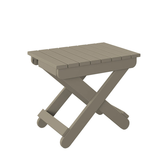 Polybird - Folding End Table Weatherwood - P46-WW view 1
