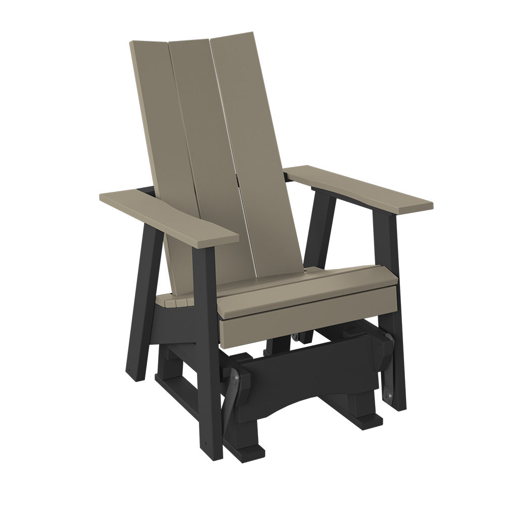Polybird - Modern 2' Glider Chair Weatherwood And Black - P62-WW-BK view 1