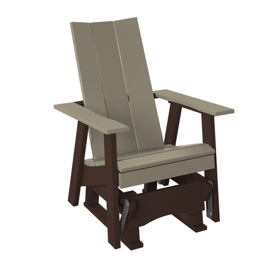 Polybird - Modern 2' Glider Chair Weatherwood And Tudor Brown - P62-WW-TB view 1