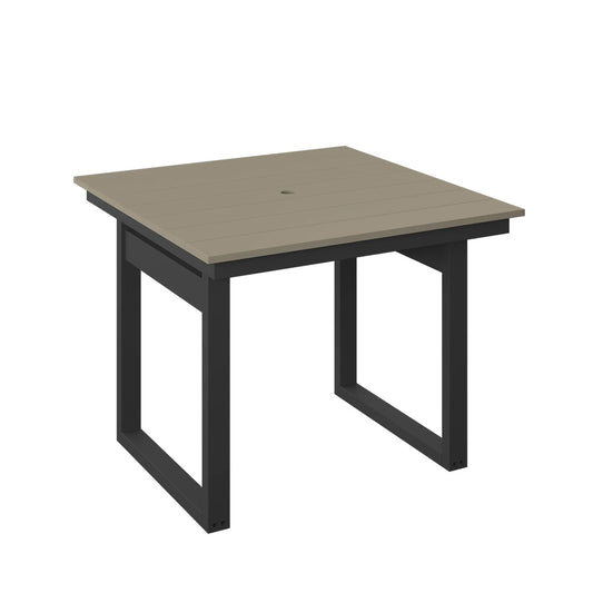 Polybird - Modern 38" Square Table Weatherwood And Black - P131-R-WW-BK view 1