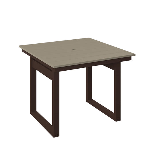 Polybird - Modern 38" Square Table Weatherwood And Tudor Brown - P131-R-WW-TB view 1