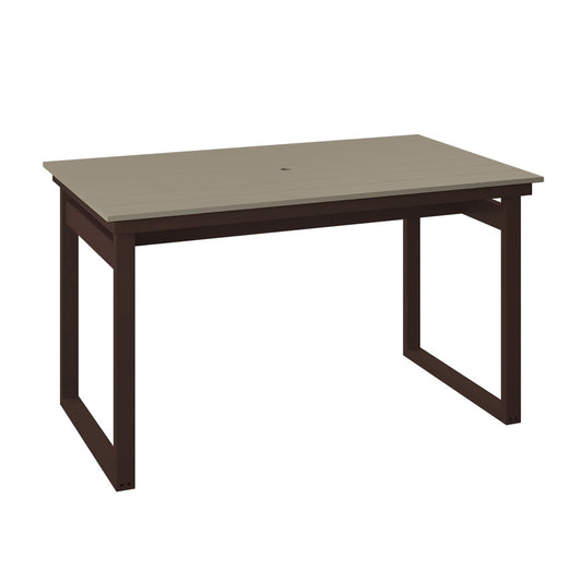 Polybird - Modern 38" X 64" Table "Counter Height" Weatherwood And Tudor Brown - P132-C-WW-TB view 1
