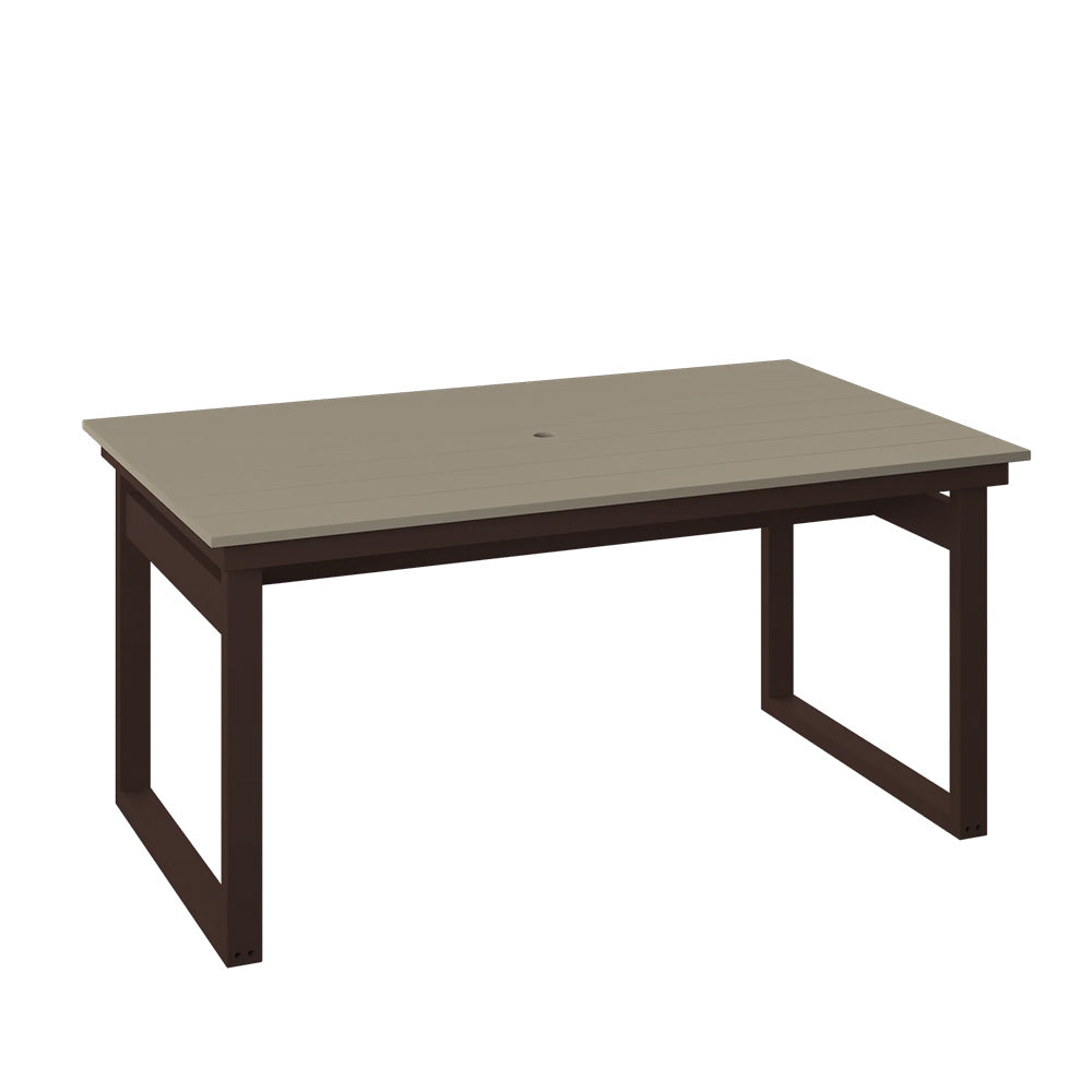 Polybird - Modern 38" X 64" Table Weatherwood And Tudor Brown - P132-R-WW-TB view 1