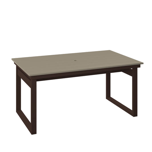 Polybird - Modern 38" X 64" Table Weatherwood And Tudor Brown - P132-R-WW-TB view 1