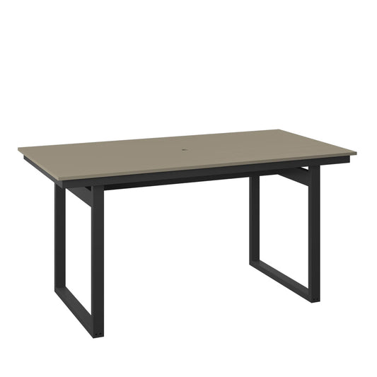 Polybird - Modern 38" X 74" Table "Counter Height" Weatherwood And Black - P133-C-WW-BK view 1