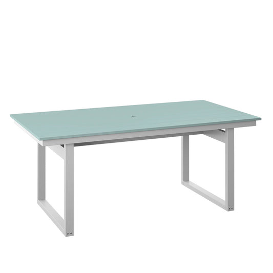 Polybird - Modern 38" X 74" Table Sage And White - P133-R-SG-WT view 1