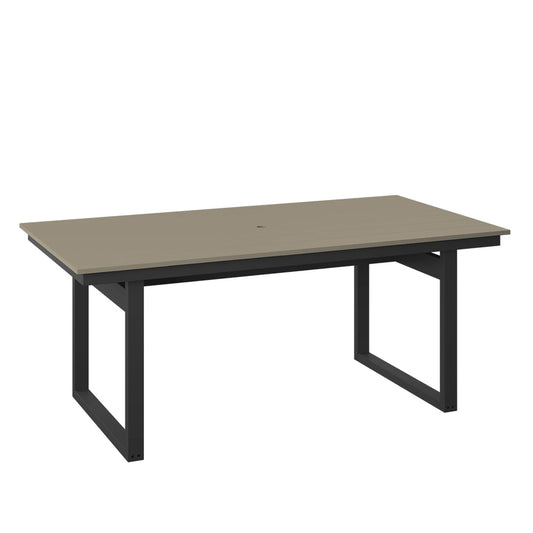Polybird - Modern 38" X 74" Table Weatherwood And Black - P133-R-WW-BK view 1