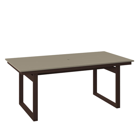 Polybird - Modern 38" X 74" Table Weatherwood And Tudor Brown - P133-R-WW-TB view 1