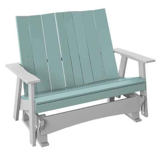 Polybird - Modern 4' Glider Bench Sage And White - P63-SG-WT view 1