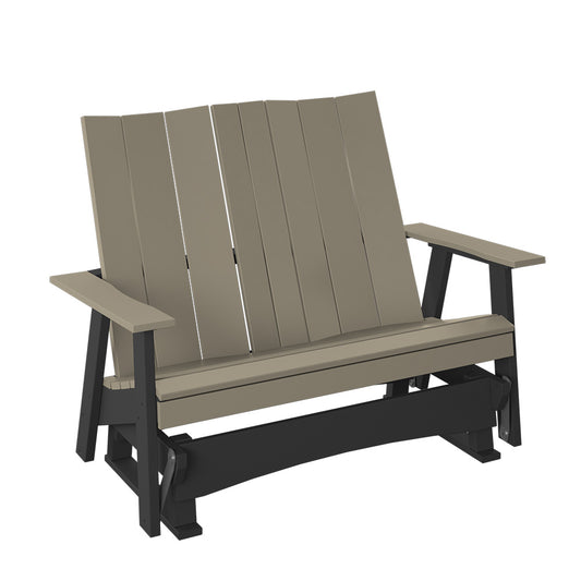 Polybird - Modern 4' Glider Bench Weatherwood And Black - P63-WW-BK view 1