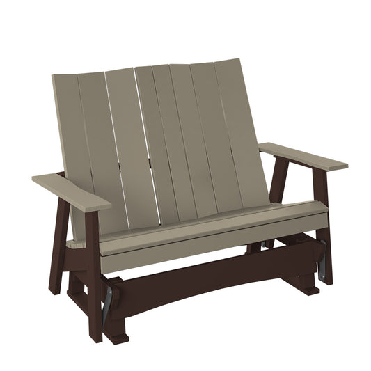 Polybird - Modern 4' Glider Bench Weatherwood And Tudor Brown - P63-WW-TB view 1