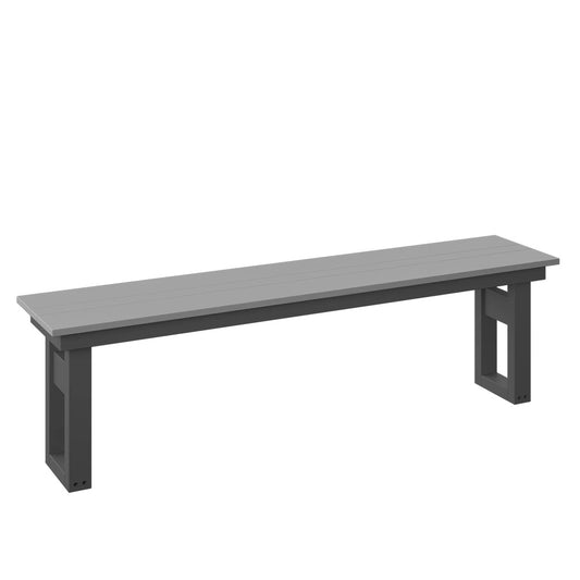 Polybird - Modern 64" Dining Bench Light Gray And Charcoal - P130-R-LG-CH view 1