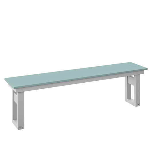 Polybird - Modern 64" Dining Bench Sage And White - P130-R-SG-WT view 1