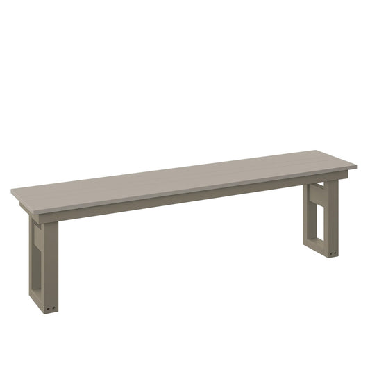 Polybird - Modern 64" Dining Bench Sand And Weatherwood - P130-R-SN-WW view 1