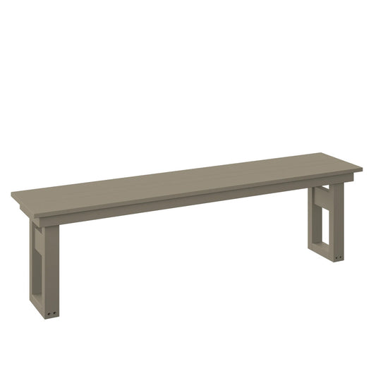 Polybird - Modern 64" Dining Bench Weatherwood - P130-R-WW view 1