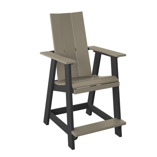 Polybird - Modern Balcony Chair Weatherwood And Black - P64-WW-BK view 1