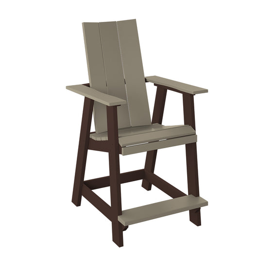 Polybird - Modern Balcony Chair Weatherwood And Tudor Brown - P64-WW-TB view 1