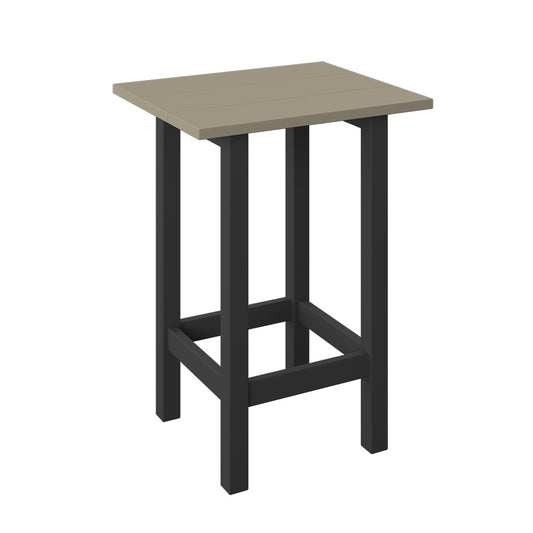 Polybird - Modern Balcony End Table weatherwood And Black - P65-WW-BK view 1