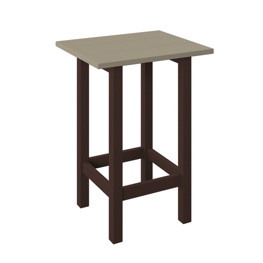 Polybird - Modern Balcony End Table weatherwood And Tudor Brown - P65-WW-TB view 1