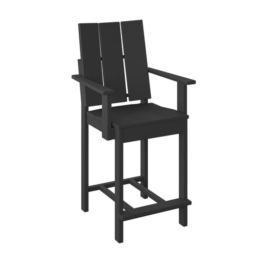 Polybird - Modern Dining Chair "Counter Height" Black - P9-C-BK view 1