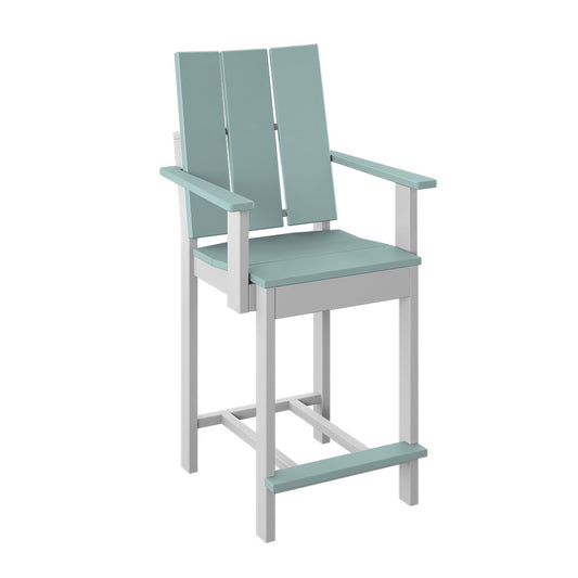 Polybird - Modern Dining Chair "Counter Height" Sage And White - P9-C-SG-WT view 1