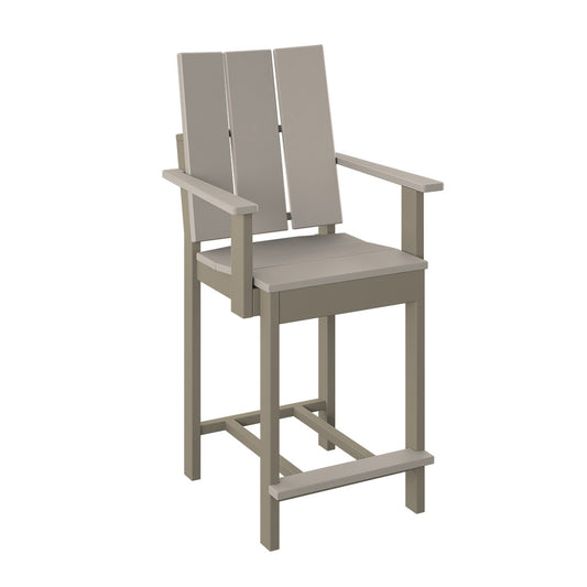 Polybird - Modern Dining Chair "Counter Height" Sand And Weatherwood - P9-C-SN-WW view 1