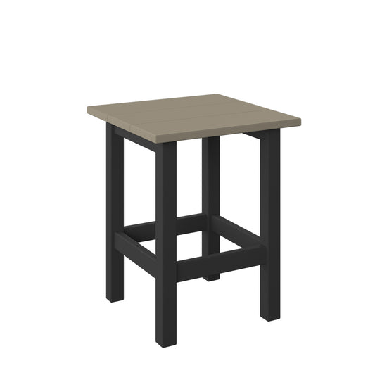 Polybird - Modern End Table weatherwood And Black - P66-WW-BK view 1