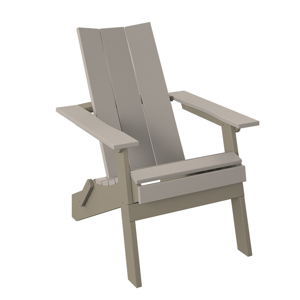 Polybird - Modern Folding Adirondack Sand And Weatherwood - P61-SN-WW view 1