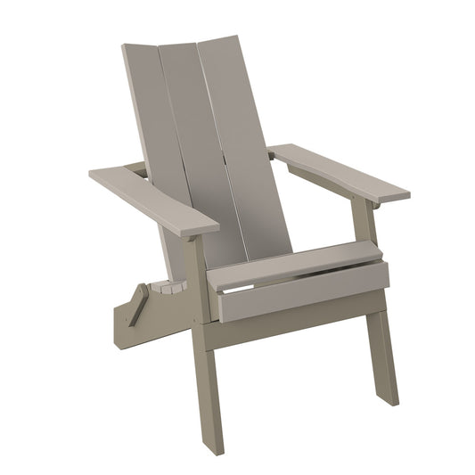 Polybird - Modern Folding Adirondack Sand And Weatherwood - P61-SN-WW view 1