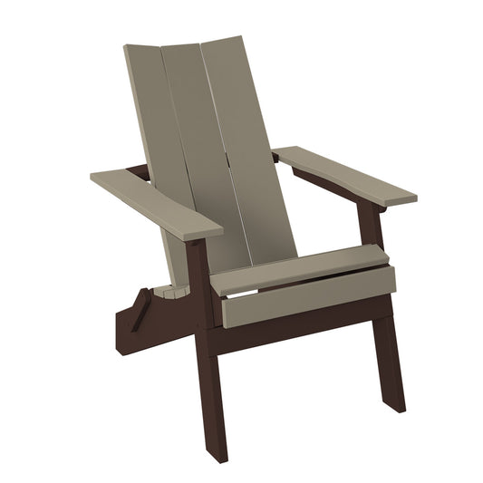 Polybird - Modern Folding Adirondack Weatherwood And Tudor Brown - P61-WW-TB view 1