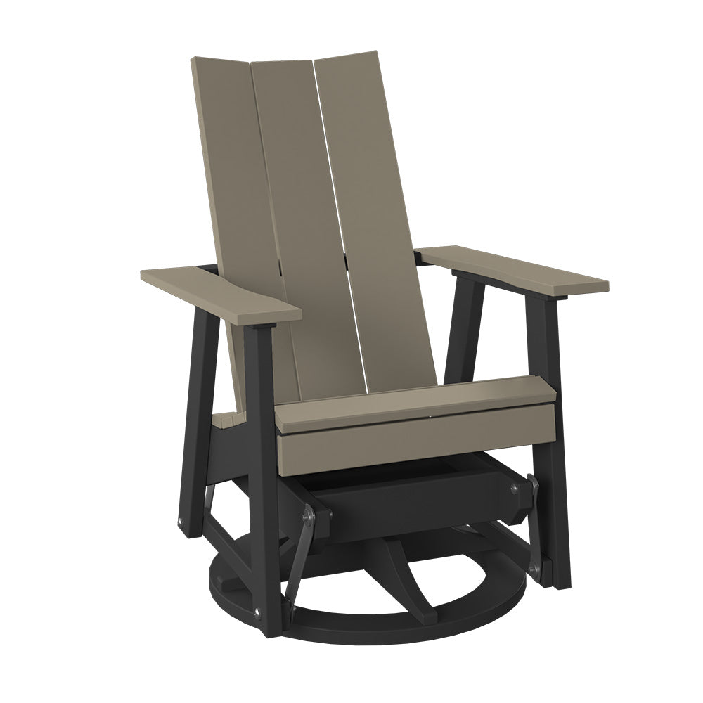 Polybird - Modern Swivel Glider Weatherwood And Black - P69-WW-BK view 1