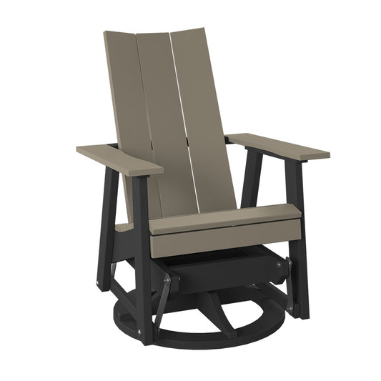 Polybird - Modern Swivel Glider Weatherwood And Black - P69-WW-BK view 1
