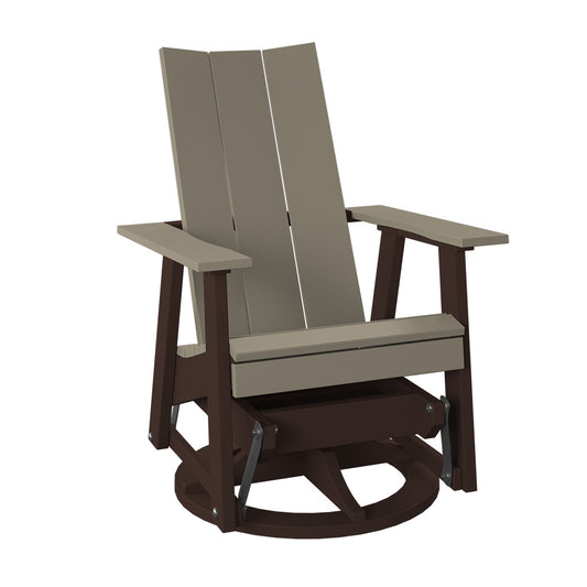 Polybird - Modern Swivel Glider Weatherwood And Tudor Brown - P69-WW-TB view 1
